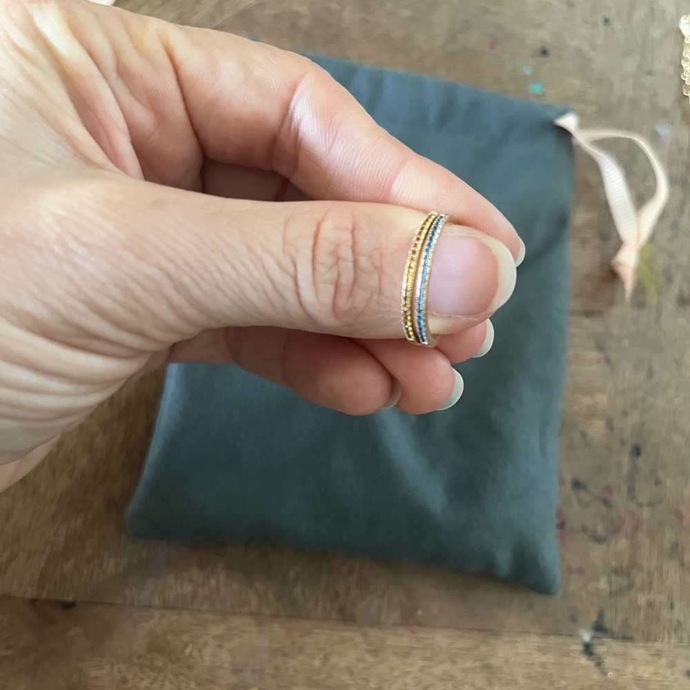 Made by Mary birthstone stacking rings size 7